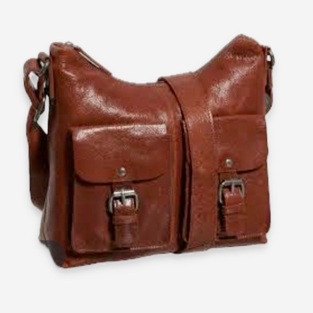 Spikes & Sparrow Cognac Leather Crossbody Bag